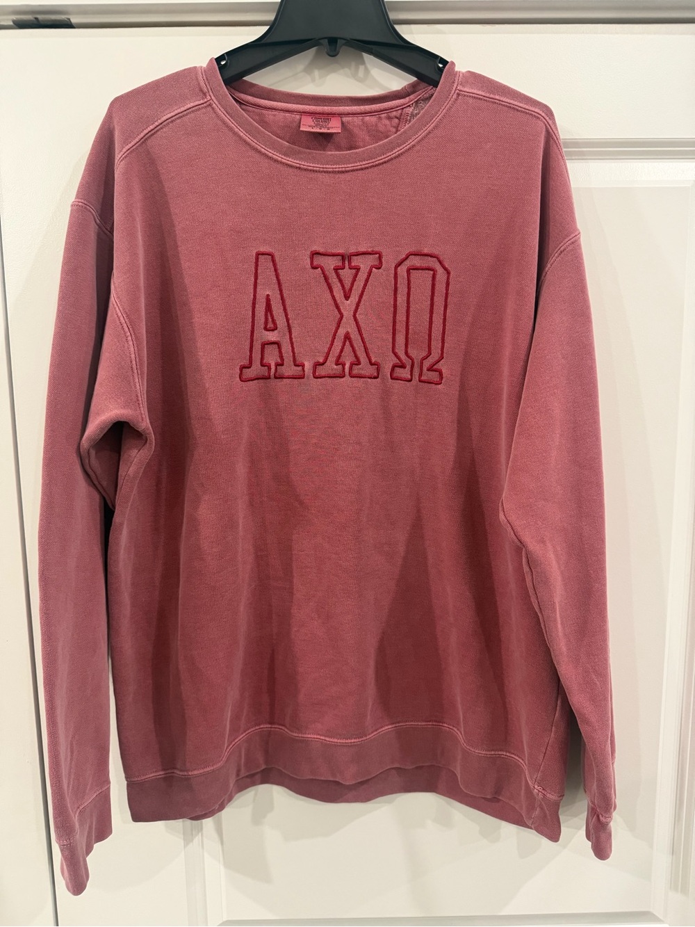 Comfort Colors Rose Pink AXΩ Crewneck Sweatshirt